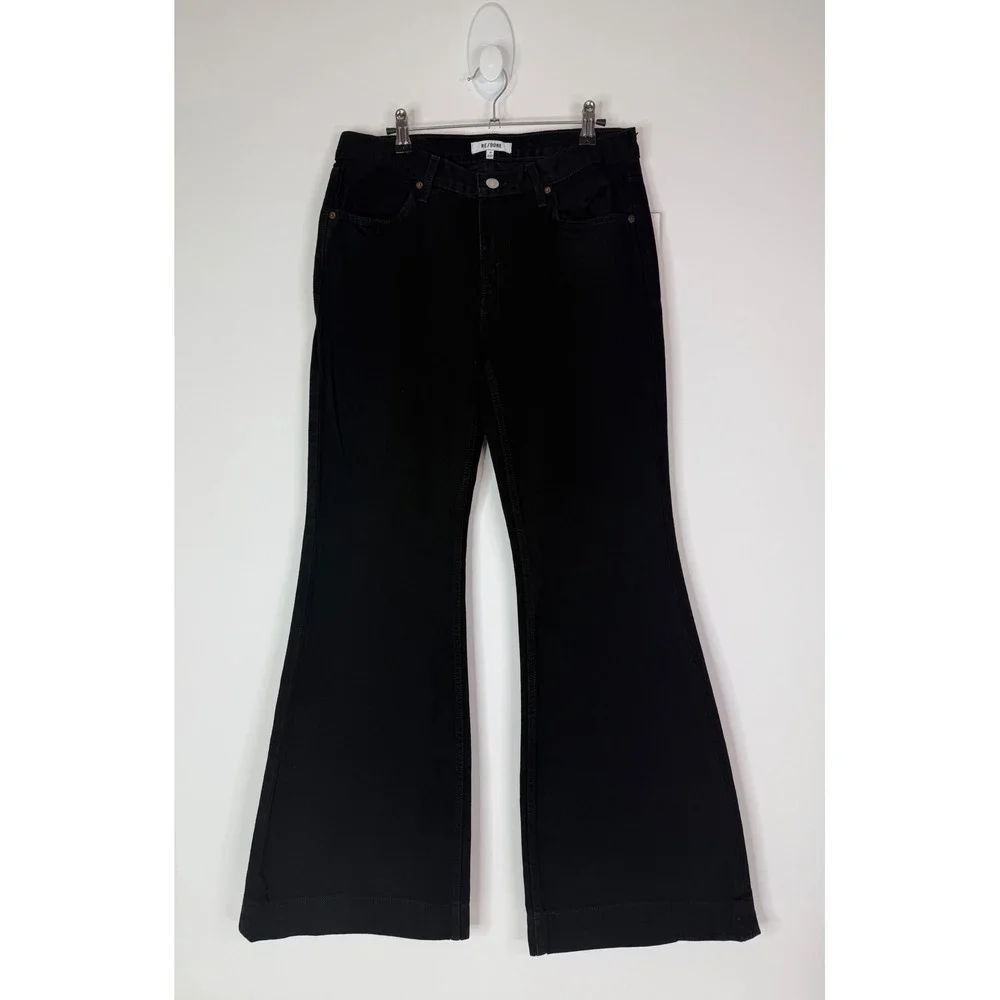 NEW RE/DONE Flare Jeans Women's 28 High Rise Black Denim Stretch Y2K‎ Retro - Picture 2 of 11
